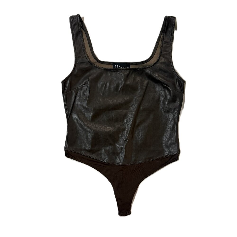 Faux Leather Bodysuit
